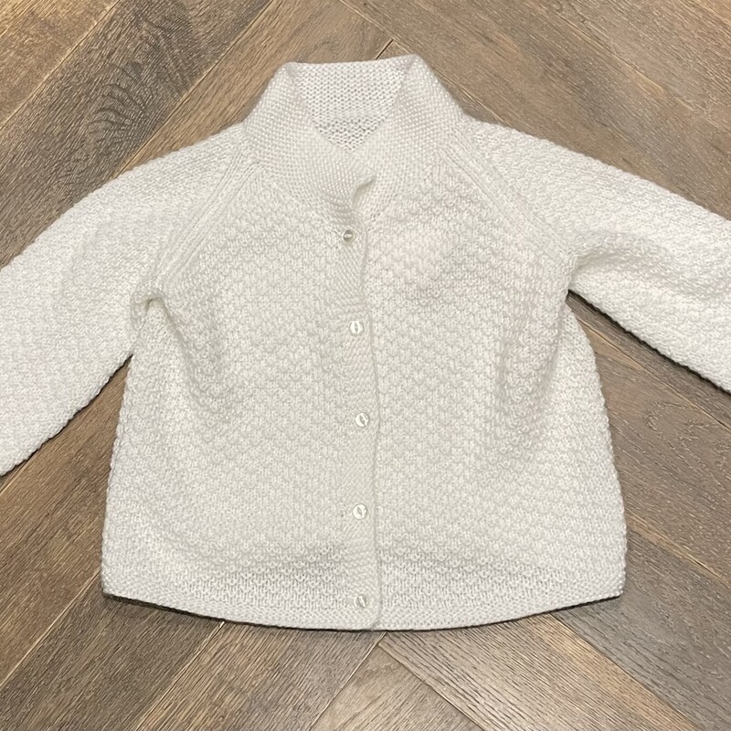 Knit Cardigan, White, Size: 2Y Approximately