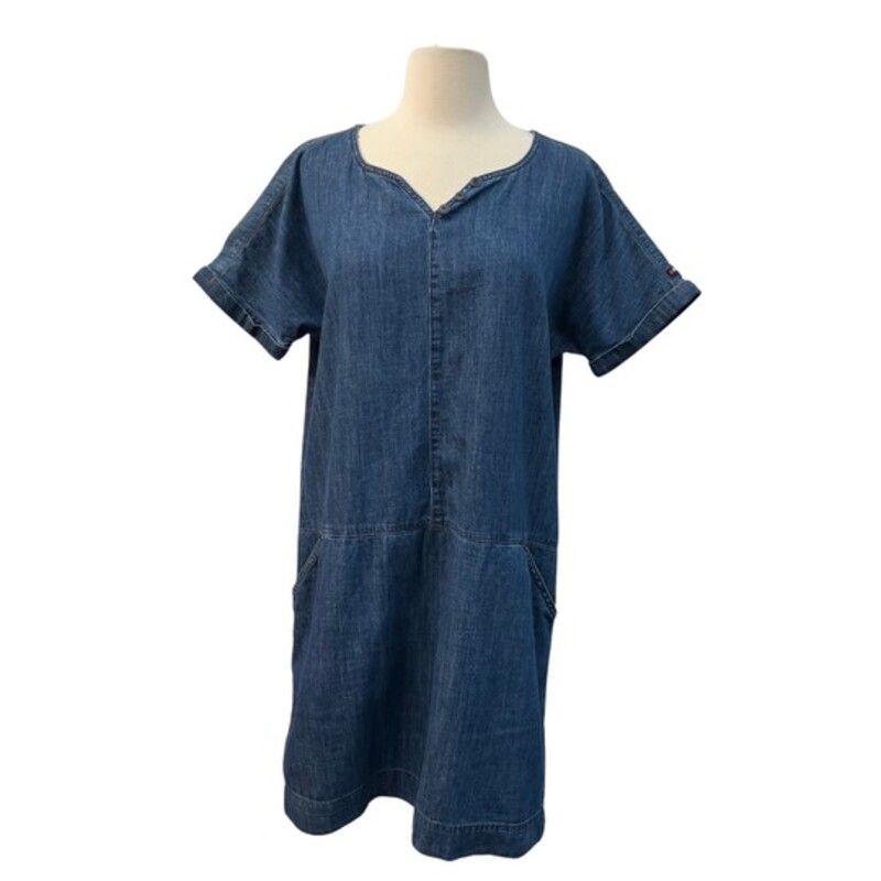Batela Sea Style Dress<br />
With Pockets!!<br />
100% Cotton<br />
Color: Denim<br />
Size: M-L  Euro:42
