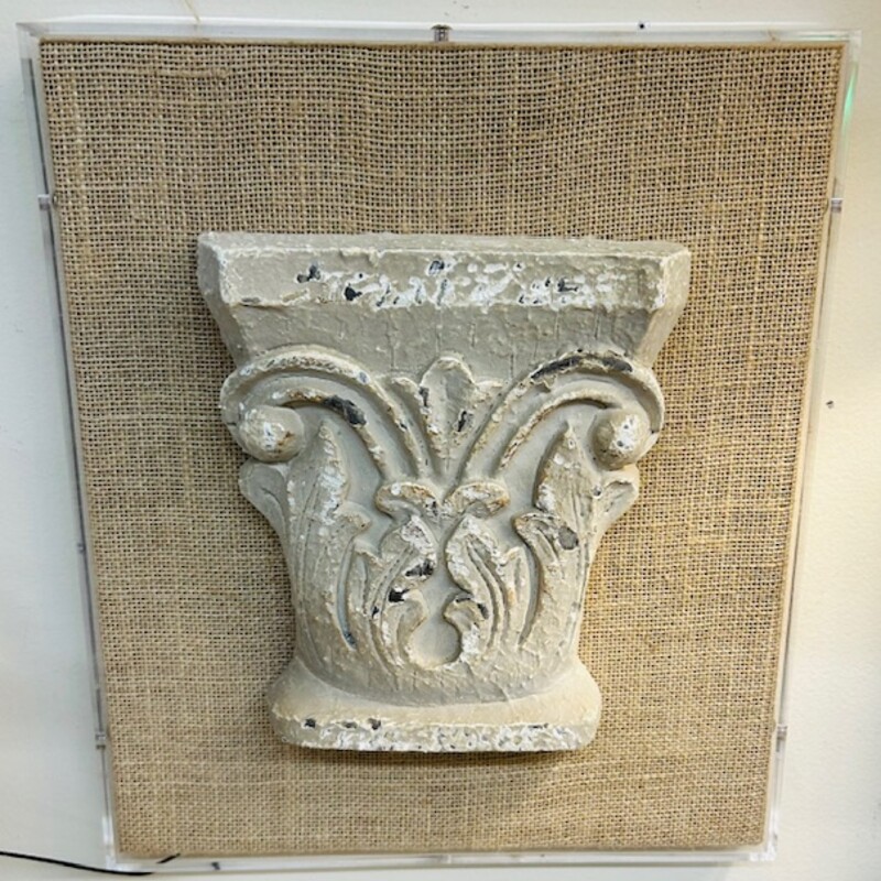 Column On Burlap Wall Decor
Tan Cream Gray
 Size: 12.5 x 14.5H