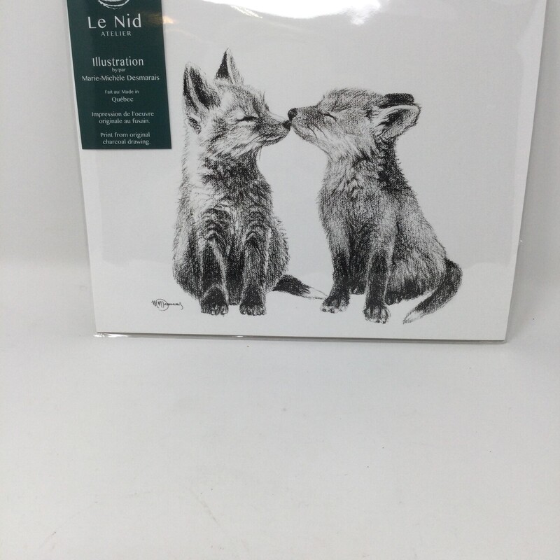 Pencil Print - Baby Foxes