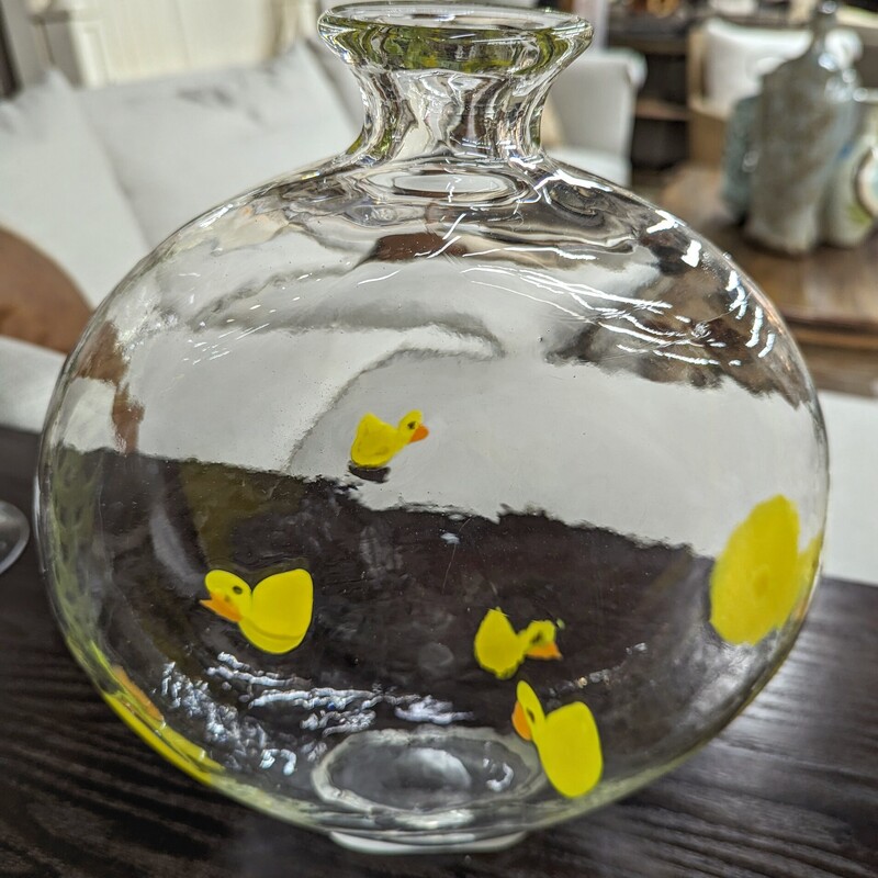 Rubber Ducks Round Glass