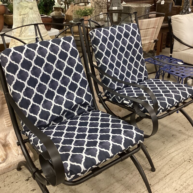 S/2 Metal Outdoor Chairs