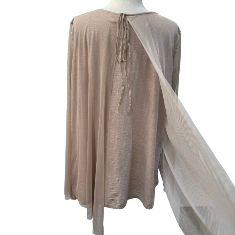 LOGO Lavish Floral Top
Embroidered Roses
Mesh Overlay
Taupe, and Mocha

Size: XLarge