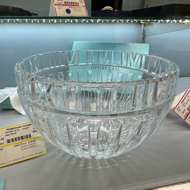Tiffany & Co. Altas Bowl, Crystal
Size: 10in