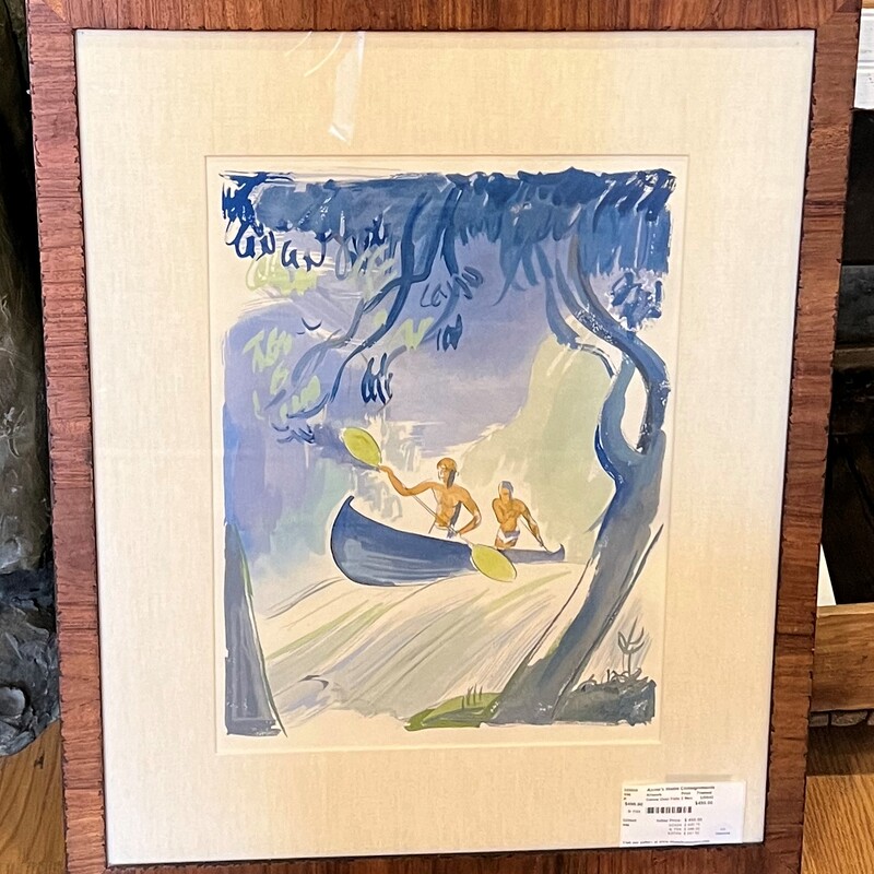 Canoe Over Falls 2 Men, Print, Framed
24in x 30in