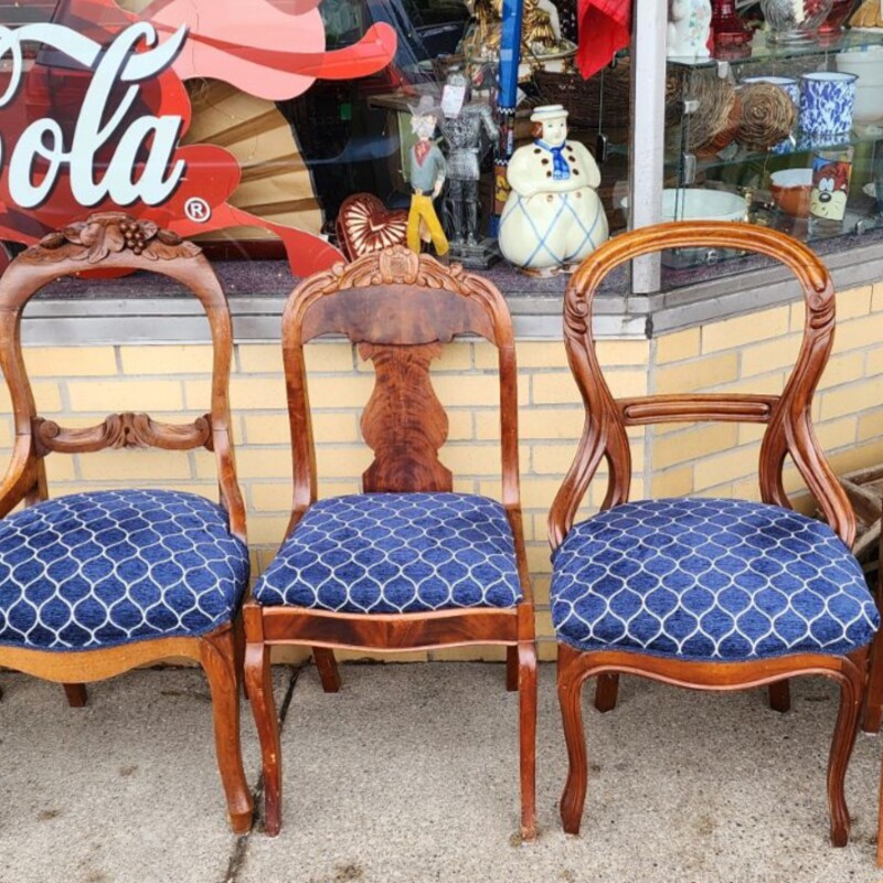 Carved Upholstered, Wood/Blue, Size: Chair<br />
5 Different Styles Available