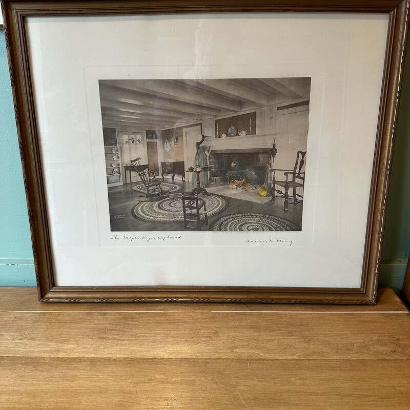 Wallace Nutting -The Maple<br />
Size: 20x24<br />
Signed print of The Maple Sugar Cupboard. Beautifully framed, perfect condition.