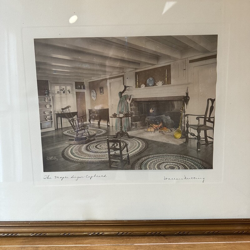 Wallace Nutting -The Maple
Size: 20x24
Signed print of The Maple Sugar Cupboard. Beautifully framed, perfect condition.