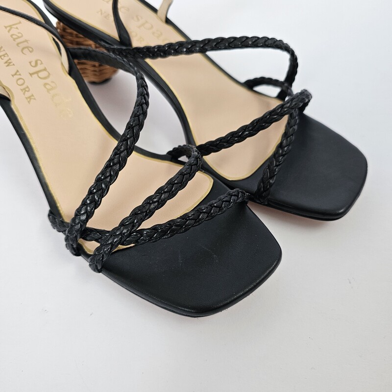 Kate Spade Wicker Heel, Black, Size: 9b/new