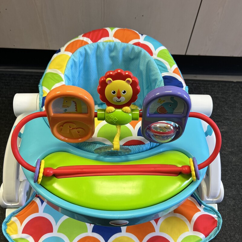 FP Deluxe Sit Me Up, Multi 25lbs Max

Wide, sturdy base supports baby in an upright position
Removable toy tray with bat-at spinners, clacker beads & teether ring
Convenient snacking tray
Folds flat for space-saving storage or comfort on the go
Soft, cozy seat pad is removable and machine washable
