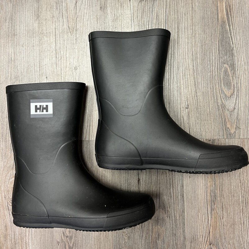 HH Rain Boots, Black, Size: 8Y Men's