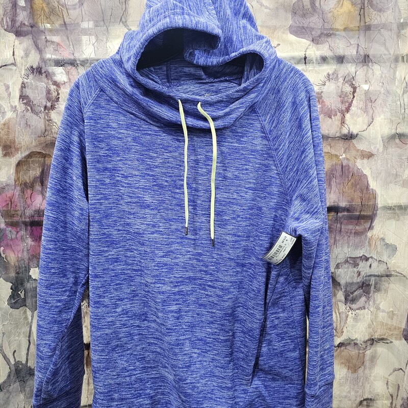 Long sleeve activwear pull over hoodie in blue.