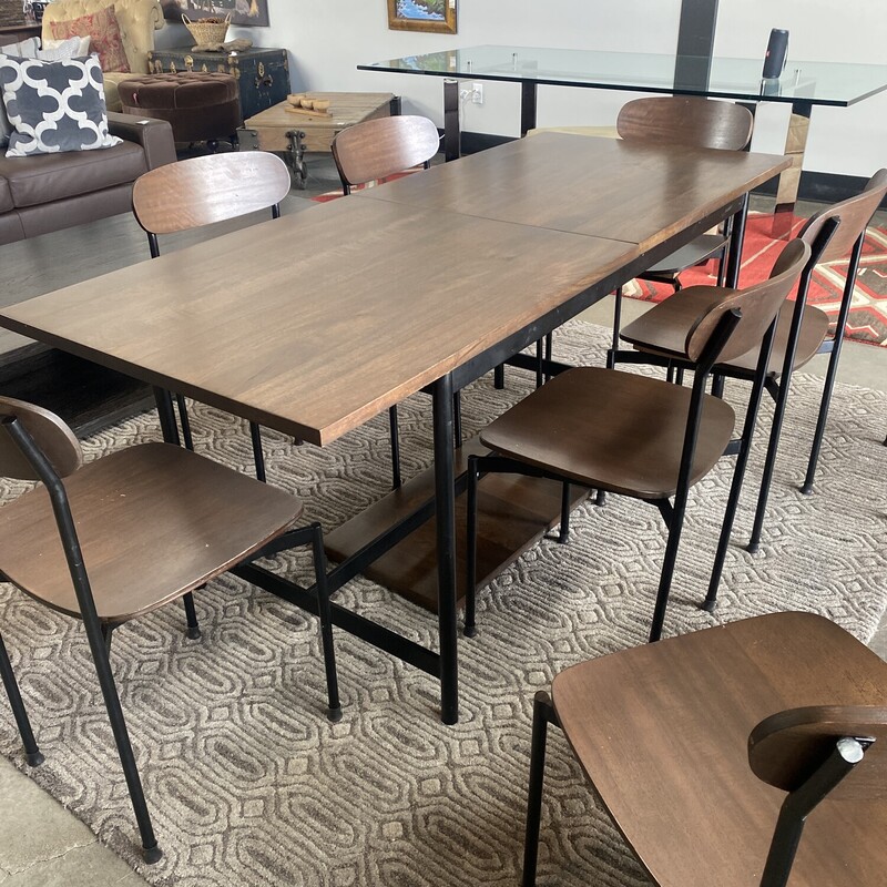 PB Warren Extending

Size:
Table:  71Lx30Wx30H
With Leaf:  87Lx30Wx30H
Chairs:  17Wx19Dx33H

With a minimalist mix of materials, Warren has a modern industrial vibe we love. Crafted of rich wood set atop sleek metal tubing, we love its natural warmth and timeless style.

A mid-century bentwood chair was the inspiration for the Wyatt Wood Dining Chair, which combines sleek metal framing with a gently curved seat and backrest. The chair pairs seamlessly with a range of table styles, from traditional to contemporary.