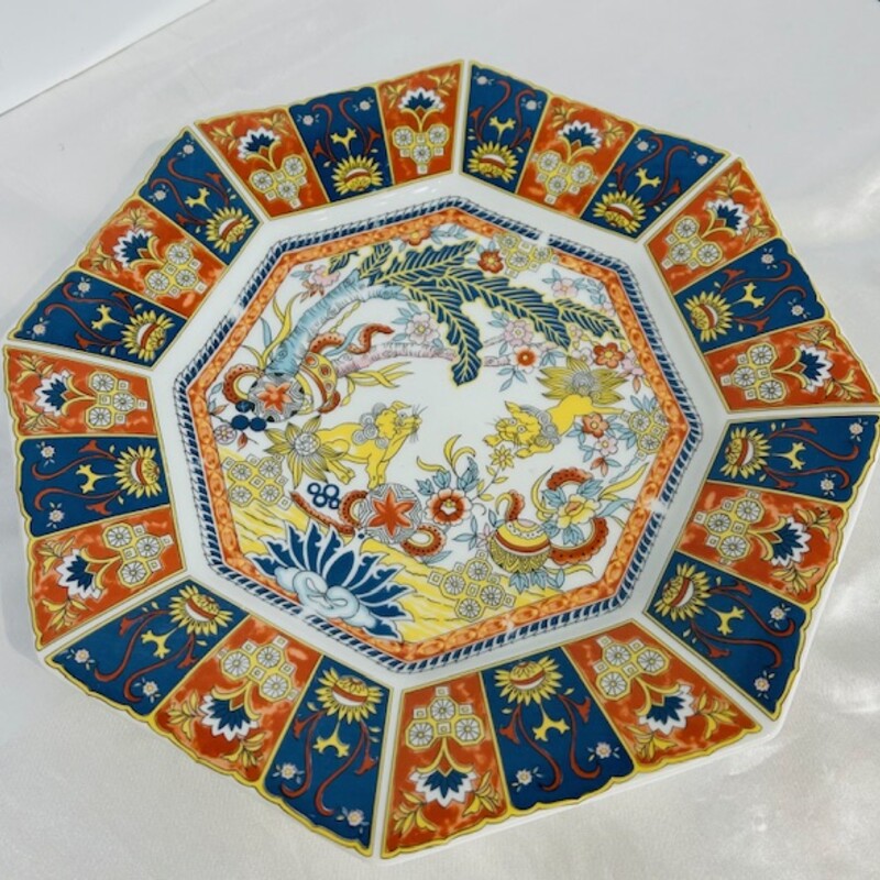 Ornate Asian Tiger Plate
Yellow Red Blue White Size: 10diameter