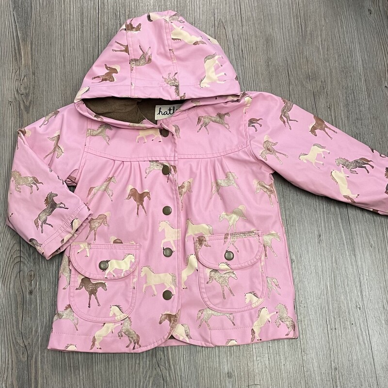 Hatley Lined Rain Jacket, Pink, Size: 1Y