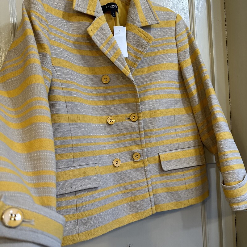 Talbots Striped Blazer, Yello/ta, Size: 8Pet<br />
<br />
All Sales Are Final<br />
No Returns<br />
<br />
Shipping Available<br />
 or<br />
 Pick Up In Store Within 7 Days of Purchase<br />
<br />
Thank You<3