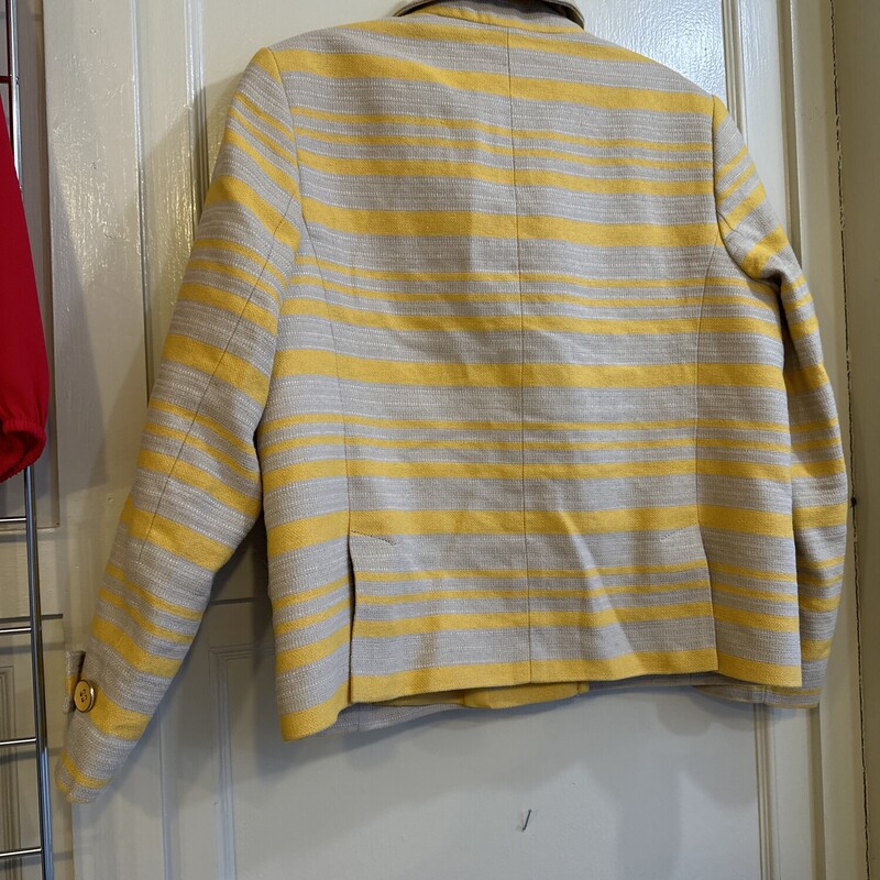 Talbots Striped Blazer, Yello/ta, Size: 8Pet<br />
<br />
All Sales Are Final<br />
No Returns<br />
<br />
Shipping Available<br />
 or<br />
 Pick Up In Store Within 7 Days of Purchase<br />
<br />
Thank You<3