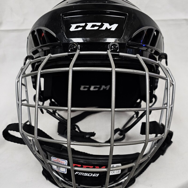 Pre-owned CCM 50 Hockey Helmet Combo, Black, Size: S