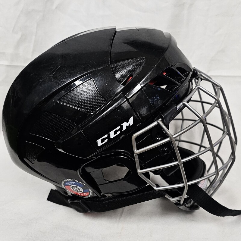 Pre-owned CCM 50 Hockey Helmet Combo, Black, Size: S. MSRP $64.99