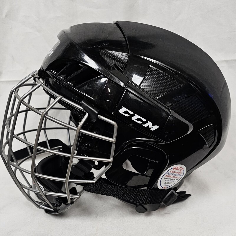 Pre-owned CCM 50 Hockey Helmet Combo, Black, Size: S. MSRP $64.99