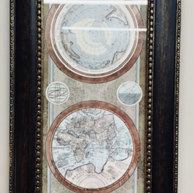 Nova Totius Terrarium Map Ornate Frame
Brown Tan
Size: 19 x 43H