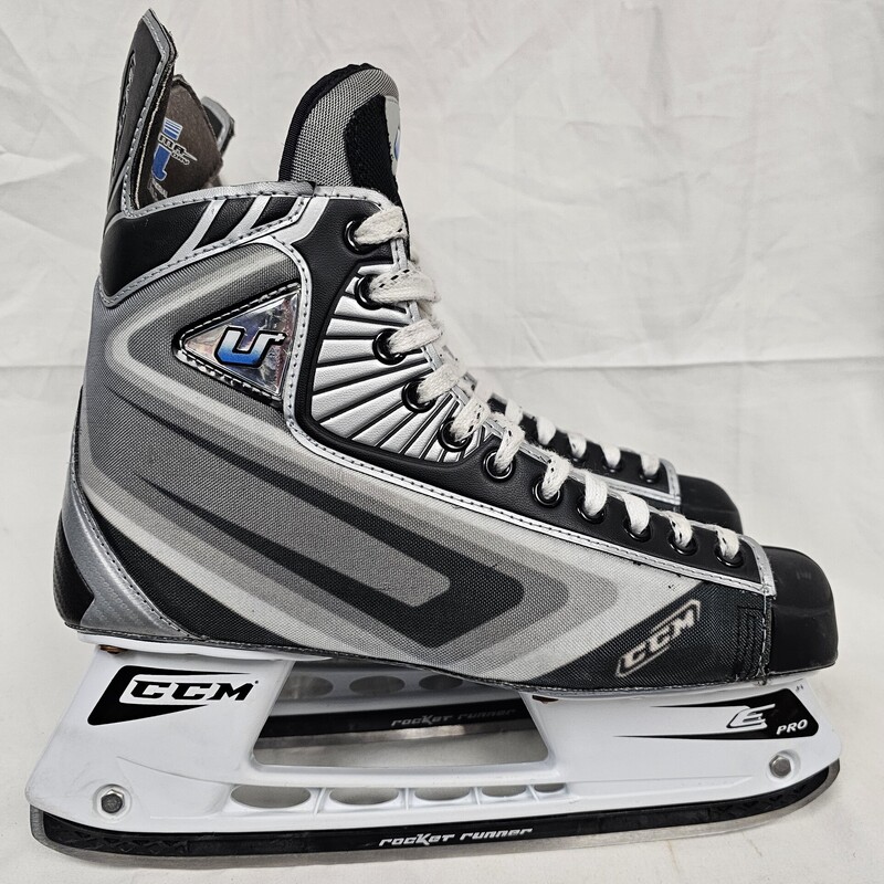 Like New CCM U+Pro Hockey Skates with Rocket Runner, Skate Size: 10.5 = Shoe Size 12