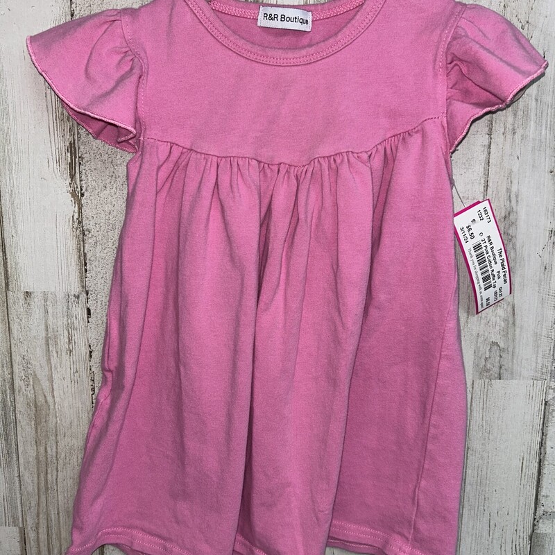 2T Pink Cotton Ruffle Top