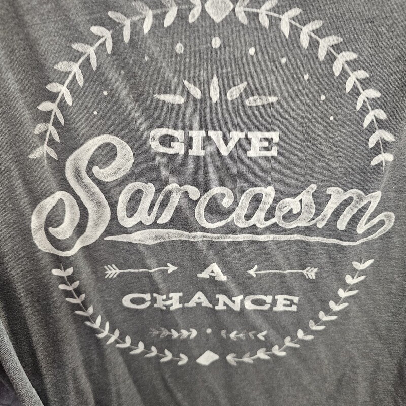 Short sleeve tee in grey - Give sarcasm a chance