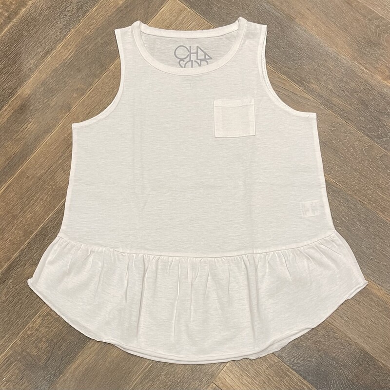 Chaser Tunic Tank Top, White, Size: 12Y