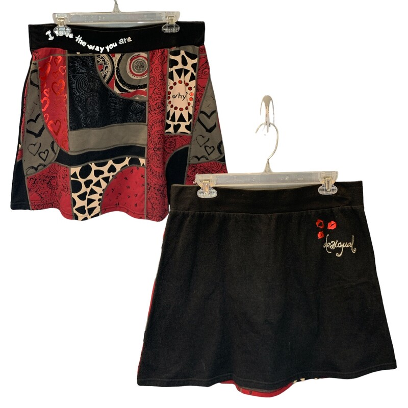 Desgual Skirt, Blk/red, Size: XL