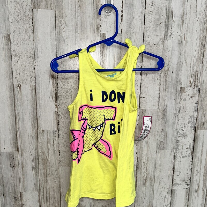 4 I Dont Bite Tank, Yellow, Size: Girl 4T