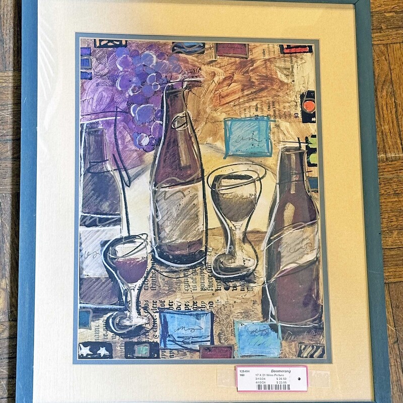 Colorful Wine Picture
17 In x 21 In.
Great for bar area.