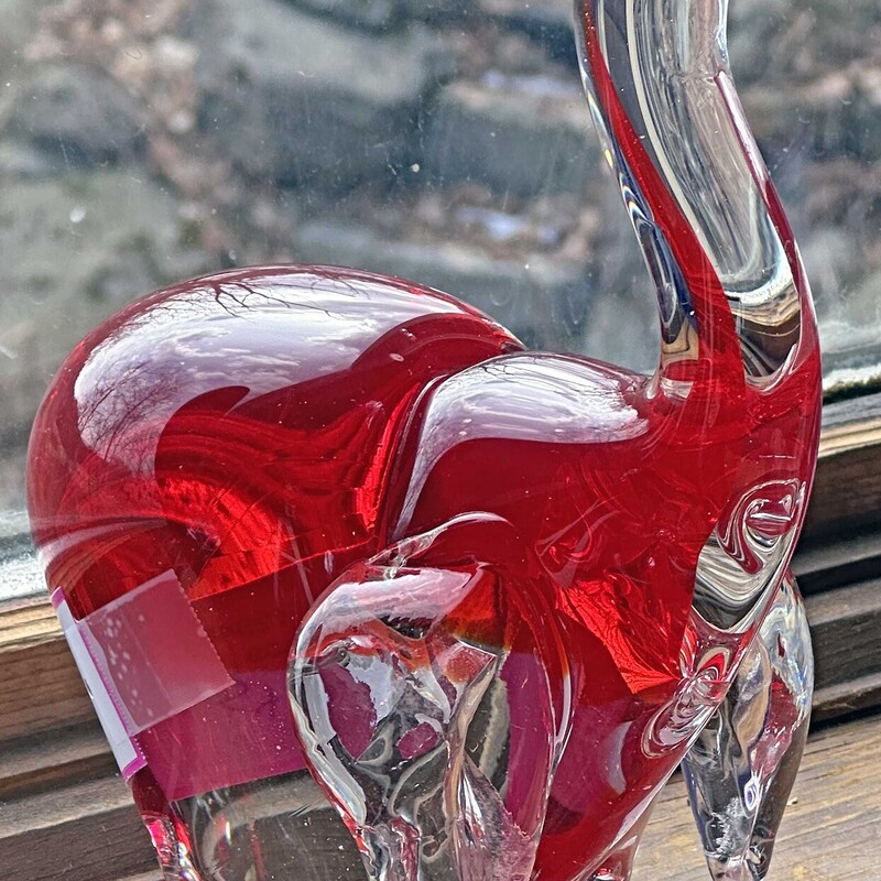 Red Glass Elephant