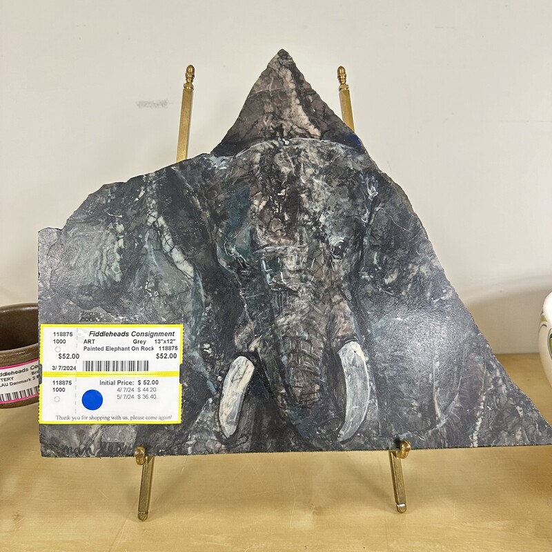 Painted Elephant On Rock