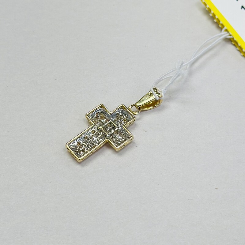 Approximately 1 carat Diamond Cross Pendant<br />
Size: 0.75in