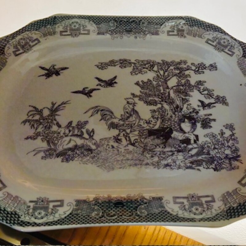 Asian Rooster & Bunny Platter
Black White Size: 12 x 9.5W