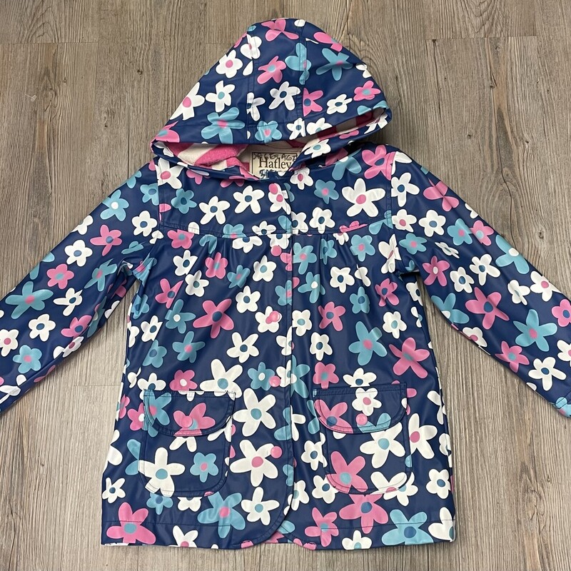 Hatley Lined Rain Jacket, Floral, Size: 5Y