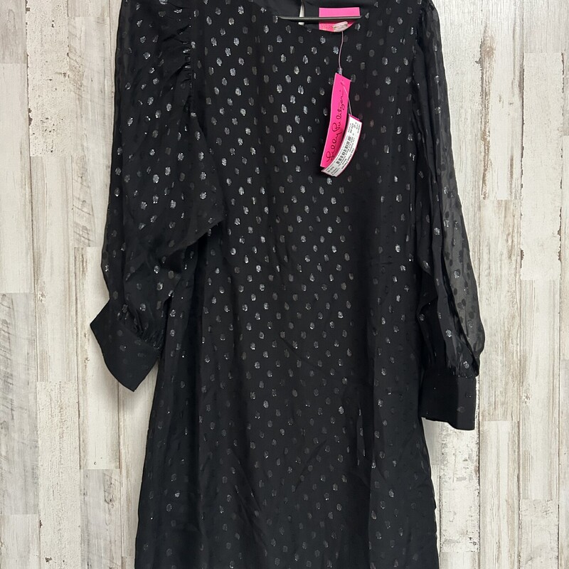 NEW Sz2 Black Dotted Dres