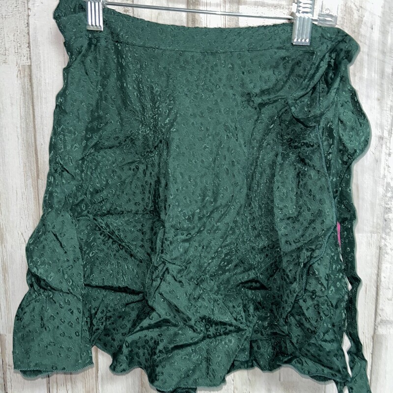 L Green Leopard Skirt