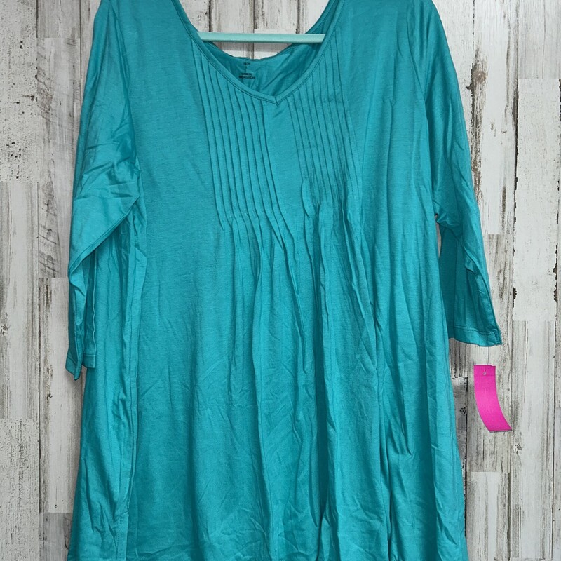 L Teal Cotton Tunic, Teal, Size: Maternity