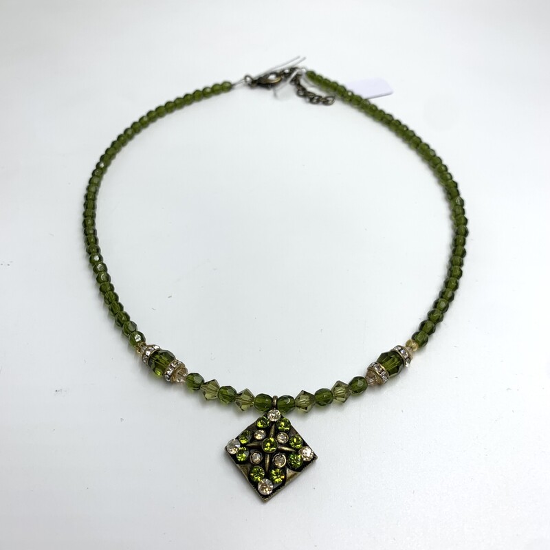 Necklace, Green, Size: None