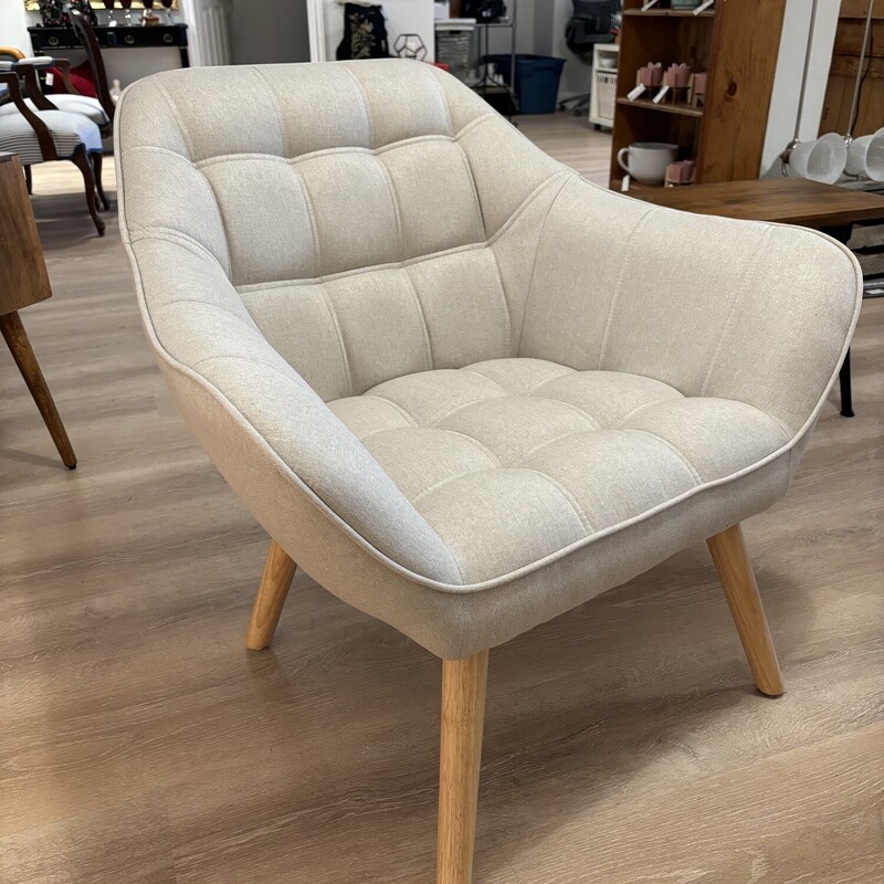 Prague Linen Style Accent Chair<br />
Beige<br />
Size: 32 H X 30 D X 30H In