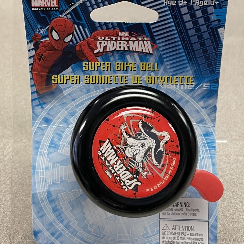 Spiderman Bike Bell, Blk/red, Size: NEW!