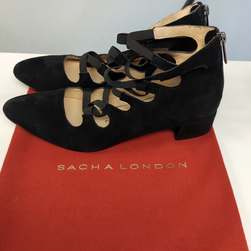 Sacha London Flats NEW, Black, Size: 8