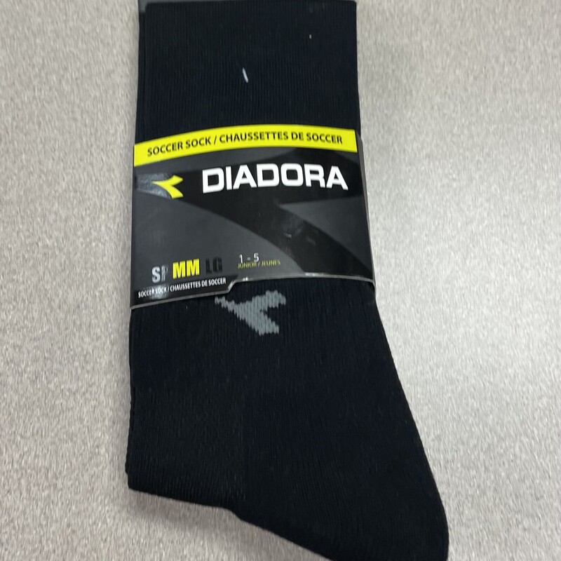 Diadora Soccer Socks, Black, Size: 1-5Youth Shoe Size
NEW!
