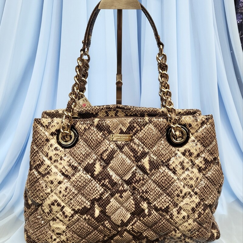 Brand NEW with $498 Price Tags! Quilted Leather Bag, Grey & Black