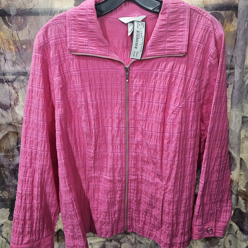 Zip up front jacket that can be worn over your favorite cami, tee or blouse.