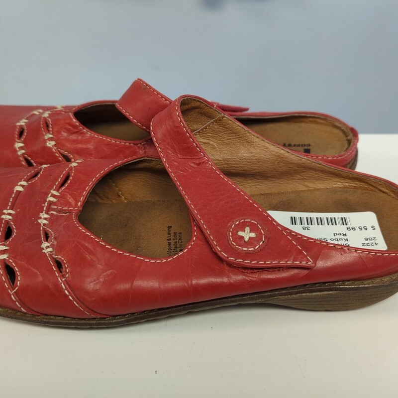 Kubo Sandal Genuine Leath, Red, Size: 38