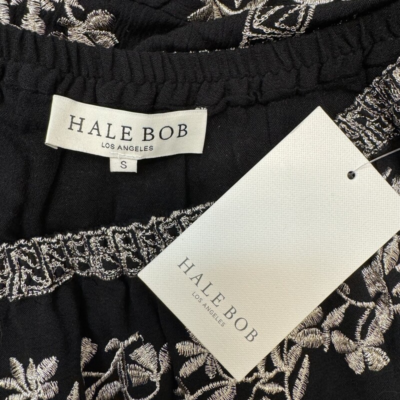 New Hale Bob Maxi Skirt<br />
Beautiful Embroidery in Pewter<br />
Lined<br />
Color:  Black<br />
Size: Small