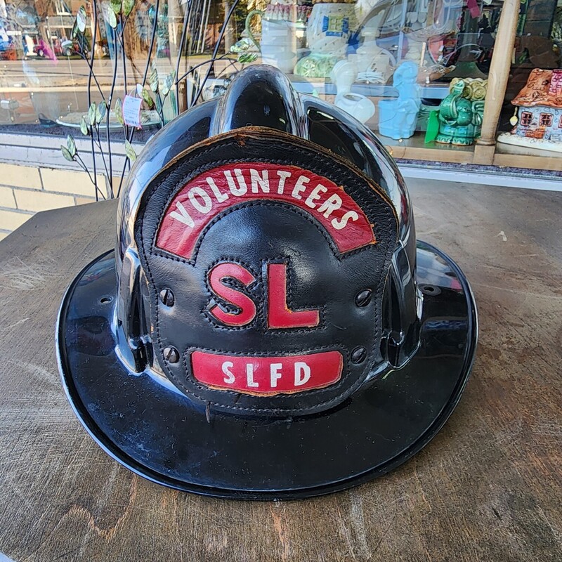 Vtg Fire Helmet, Black, Size: S L F D